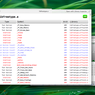 The Quick Look plugin provides fast access to symbol tables.